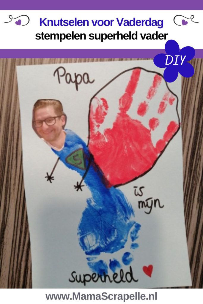 Vaderdag papa superheld handen en voeten kunst