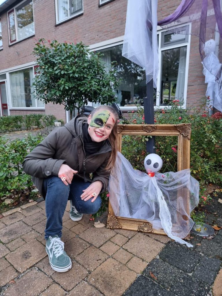 halloween zombie spook in lijst