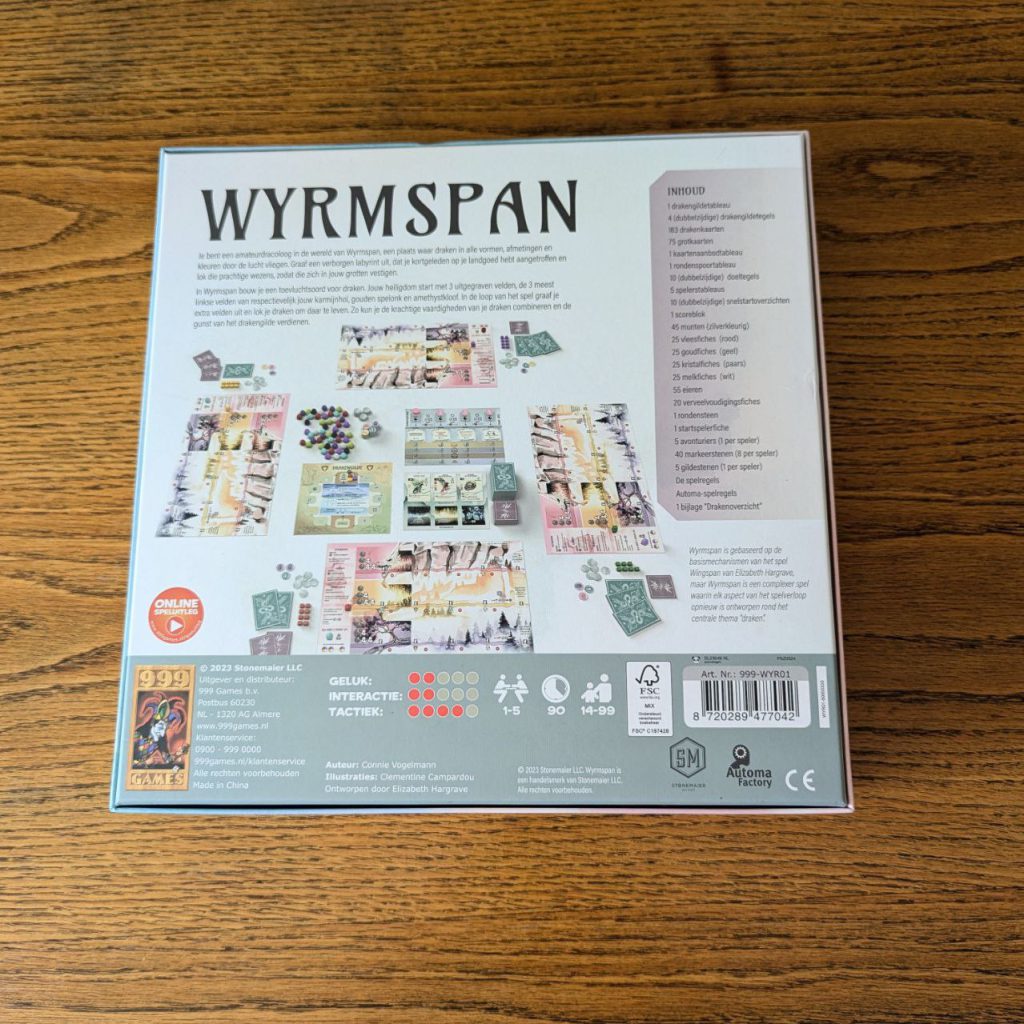 achterkant van de doos wyrmspan